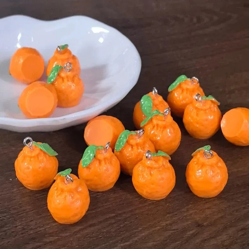 Resin Craft Material - 10Pcs 3D Simulation Dekopon Mandarin Orange