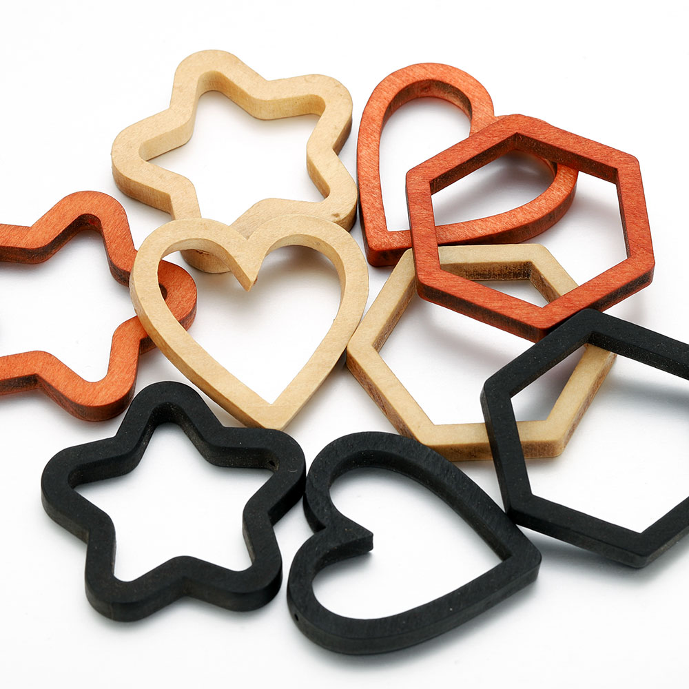 10pcs Wood Heart Square Silico - Resin Crafts 评论和价格
