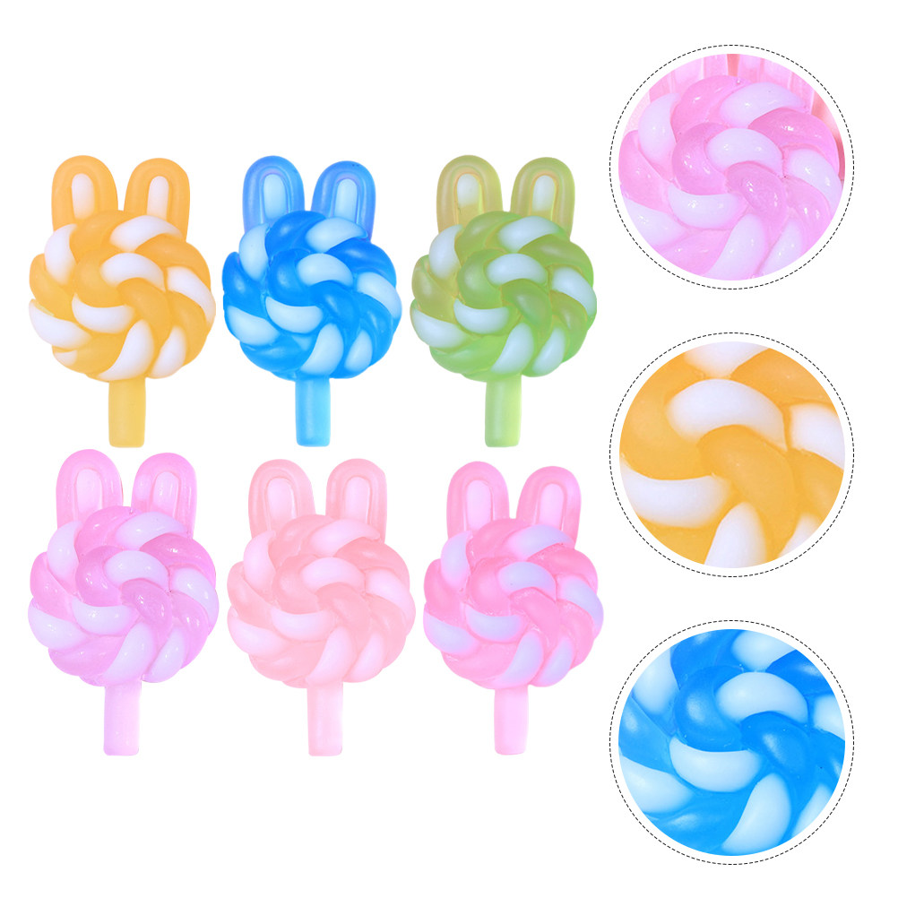 24Pcs Cute Cartoon Lollipop Ch - Resin Craft Material 评论和价格