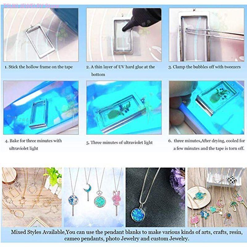 62KE 10x/Set Gold Honeycomb Bl - Bezels Set Pendant 评论和价格