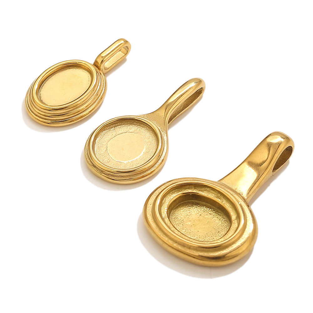 5pcs Stainless Steel Round Ova - Resin Crafts 评论和价格