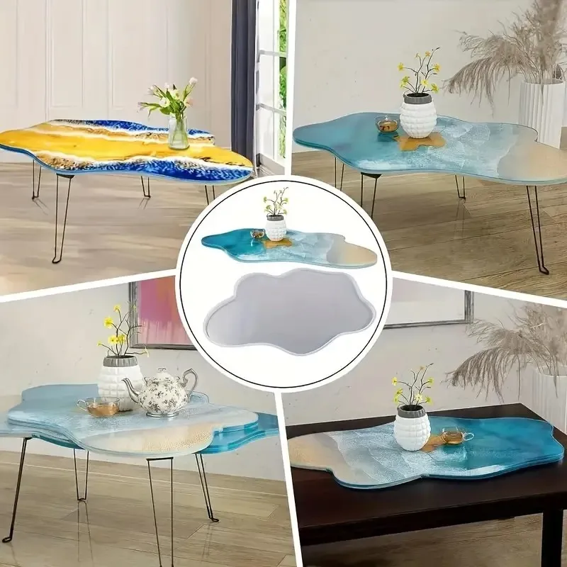 2026-Large 61cm Irregular Tray - Resin Ocean Wave Mold 评论和价格