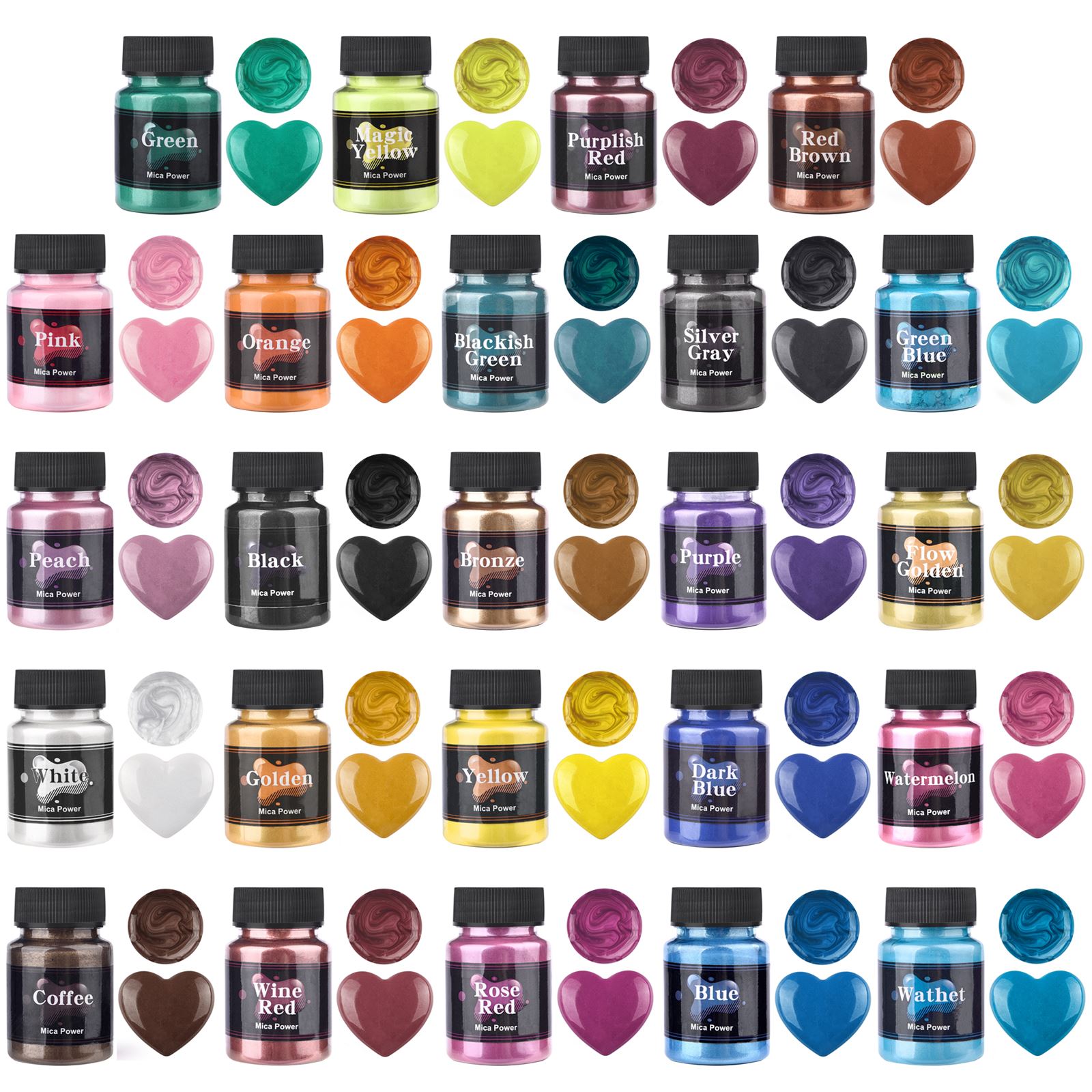 50ml 24 Colors Resin Pearl Pow - Resin Pigment Set 评论和价格