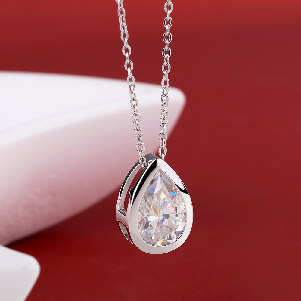 BXINY 4Carat Bezel Set WaterDr - Bezels Set Pendant 评论和价格