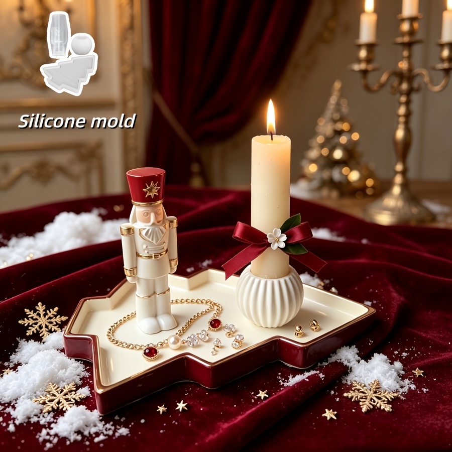 3pcs Nutcracker Soldier Spheri - Silicone Mold Tray 评论和价格
