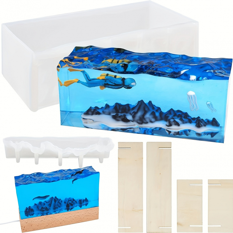 1Set of Ocean Wave Resin Molds - Resin Ocean Wave Mold 评论和价格