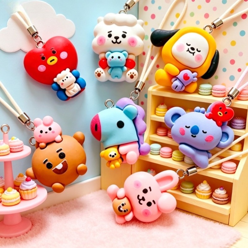 7pcs BT21 Resin Cartoon Charm  - Resin Craft Material 评论和价格