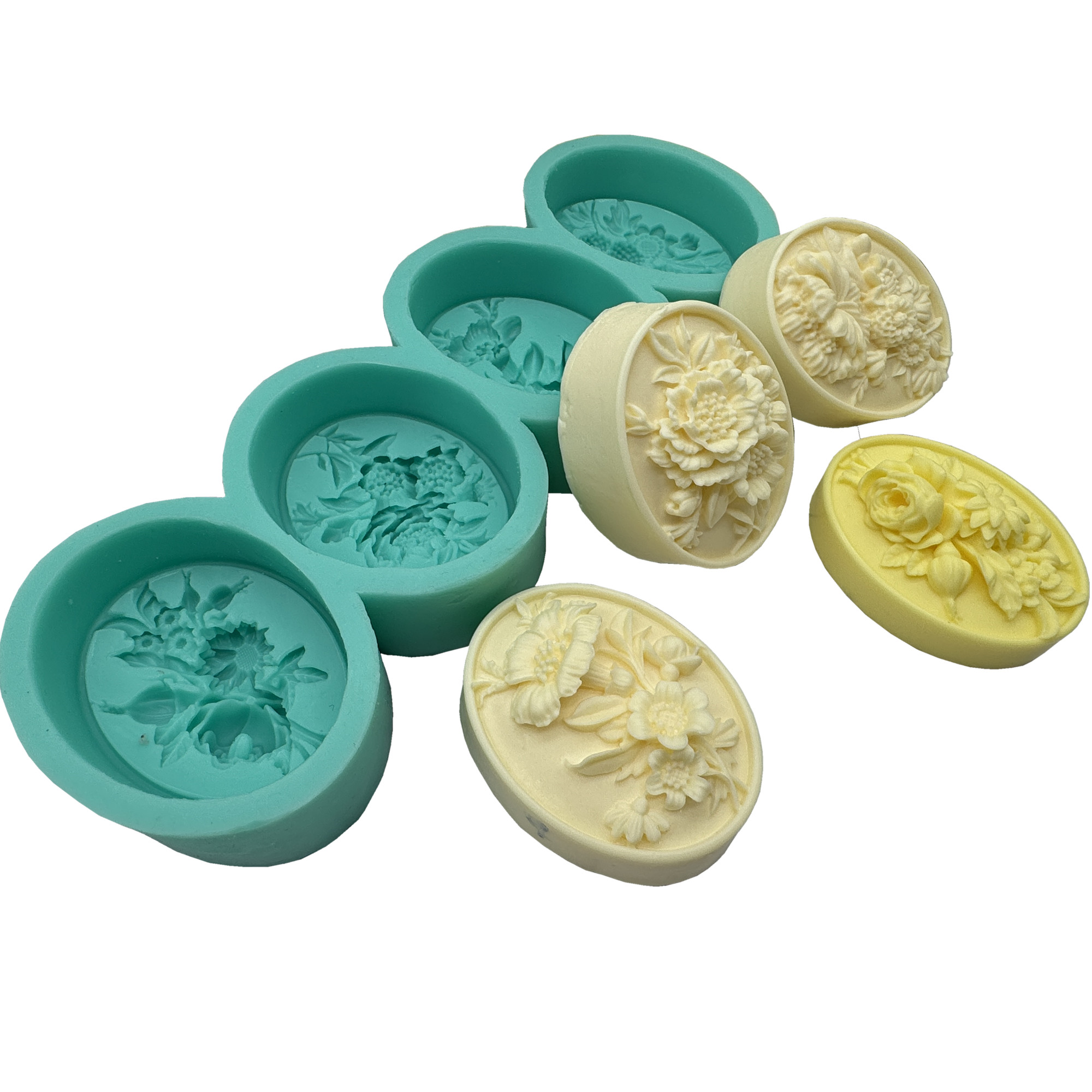4Cavity Oval Flower 3D Soap Mo - Resin Craft Ideas 评论和价格