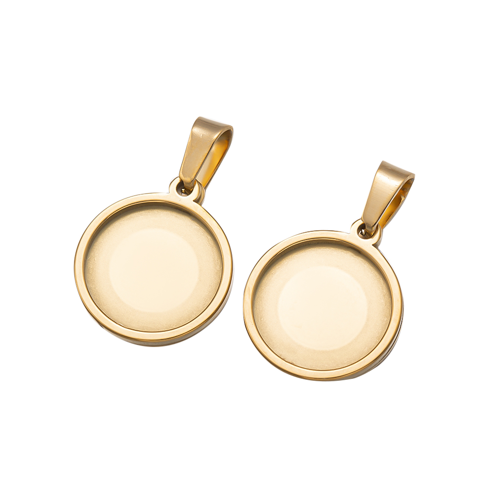 5Pcs/Lot Stainless Steel Round - Bezels Set Pendant 评论和价格