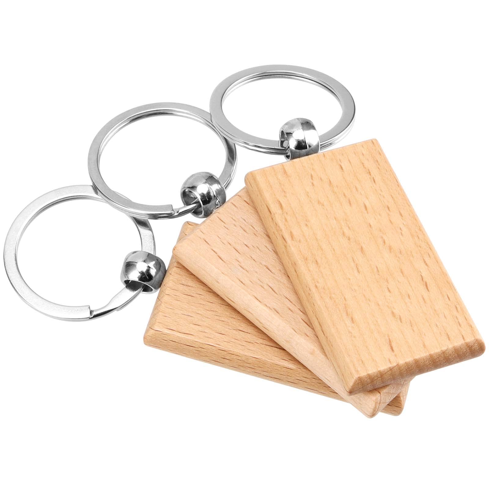 10-100Pcs Blank Wooden Keychai - Wood Ring Blank 评论和价格