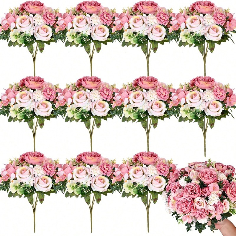 32cm Silk Artificial Rose Bouq - Dried Flower Bulk 评论和价格