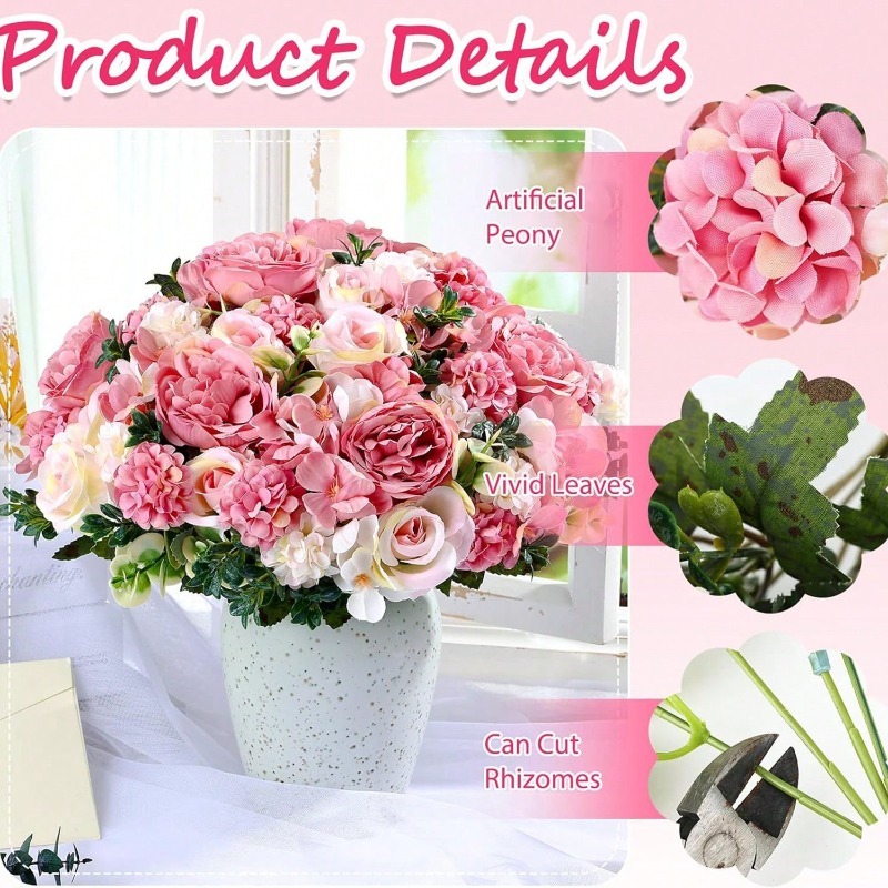32cm Silk Artificial Rose Bouq - Dried Flower Bulk 评论和价格