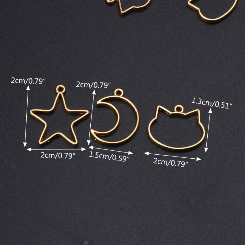 90 Pieces Mini Geometric Frame - Bezels Set Pendant 评论和价格