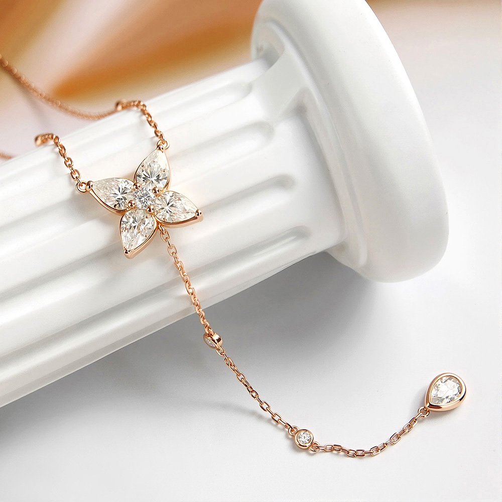 Bezel Set All Moissanite Penda - Bezels Set Pendant 评论和价格